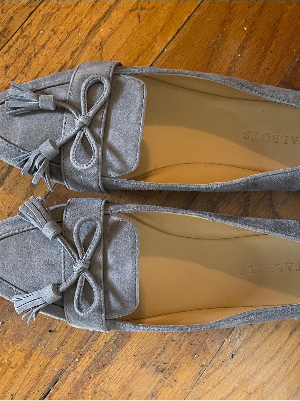 Talbots Gray Suede Tassel Loafers